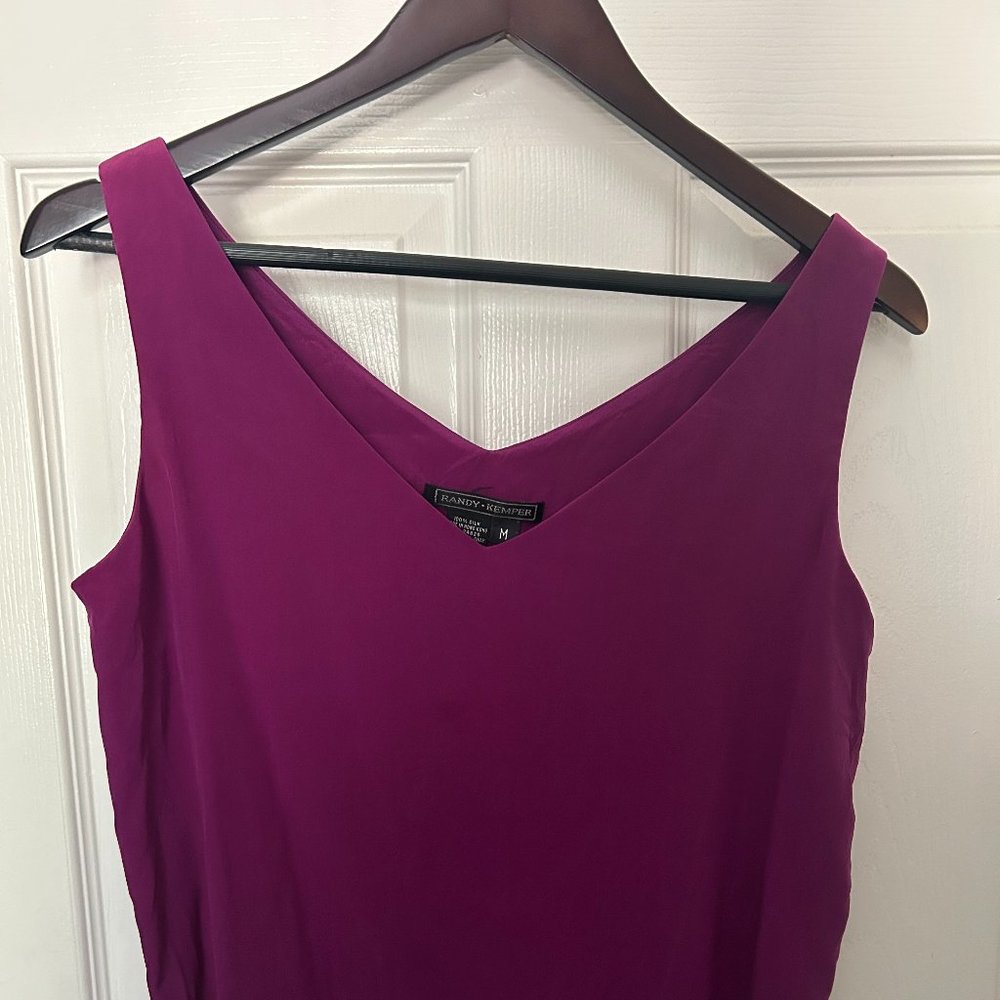 Randy Kemper 100% Silk Short Sleeved Blouse, Size Medium